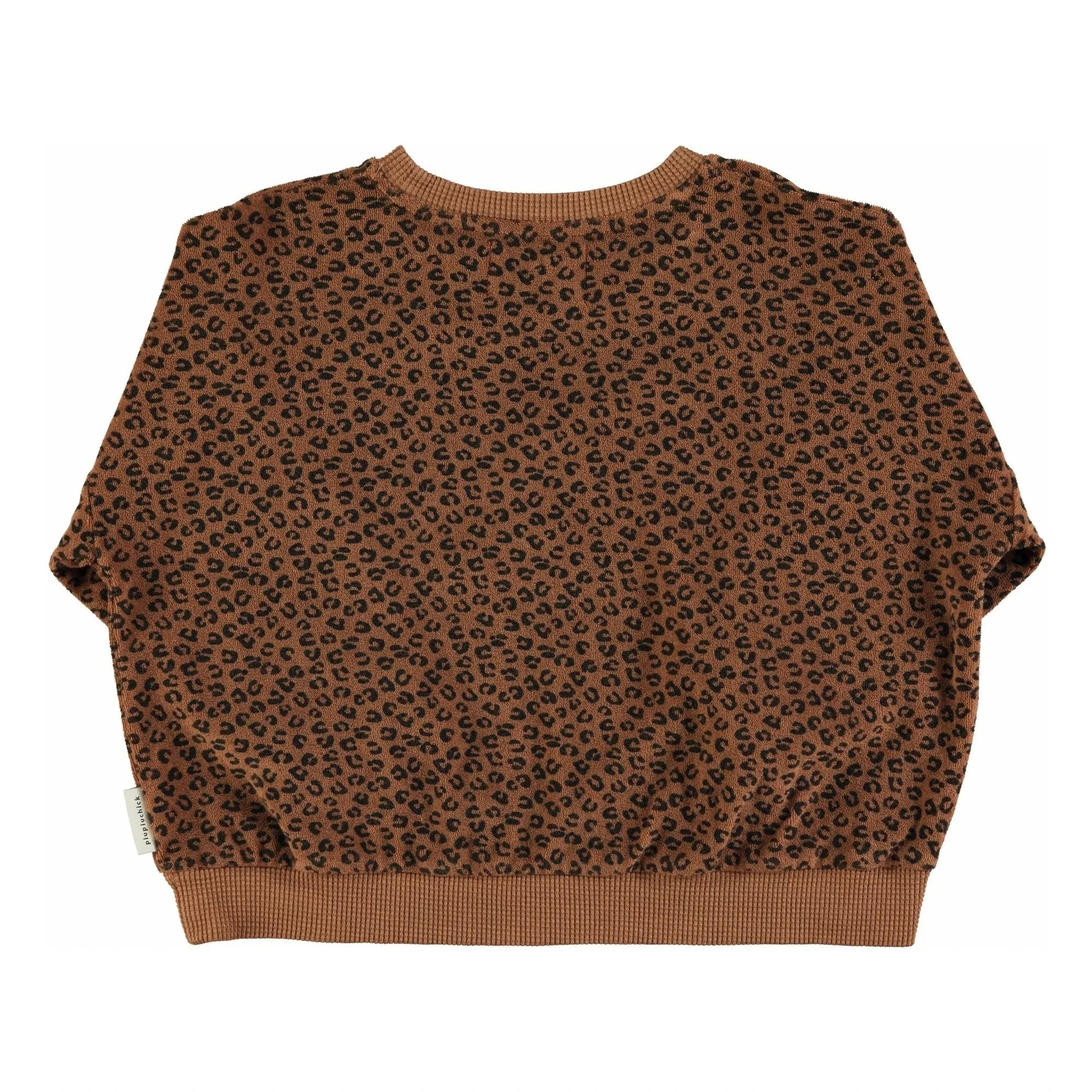 Piupiuchick - Sudadera Leopardo con Tejido de Felpa de Algodón Orgánico | Marrón