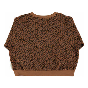 Piupiuchick - Sudadera Leopardo con Tejido de Felpa de Algodón Orgánico | Marrón