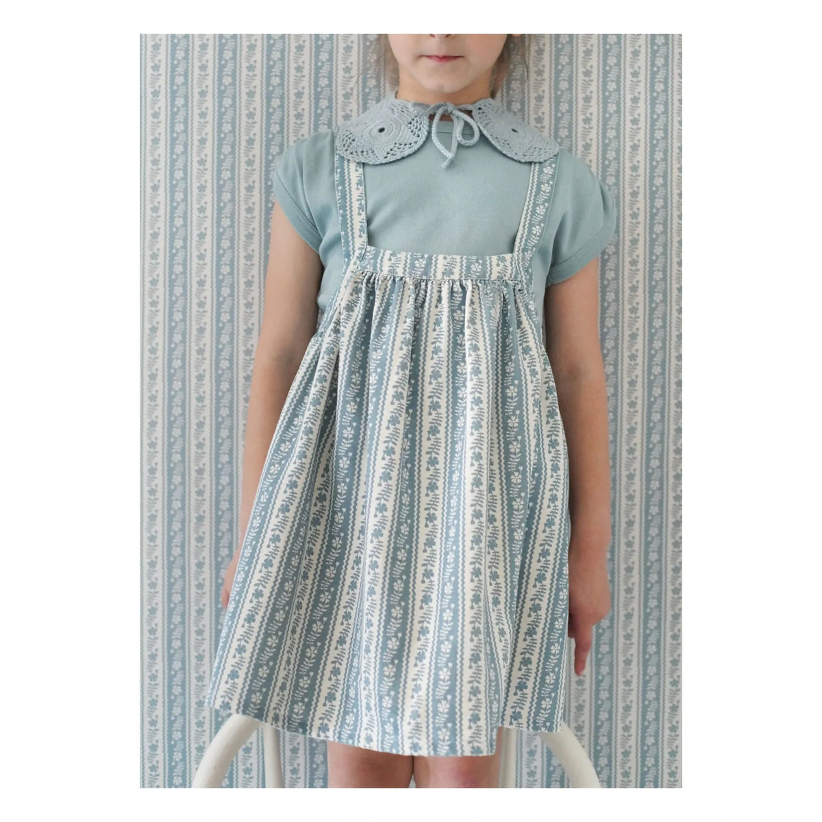 Soor Ploom - Camiseta fruncida de algodón orgánico Sundae | Azul hielo