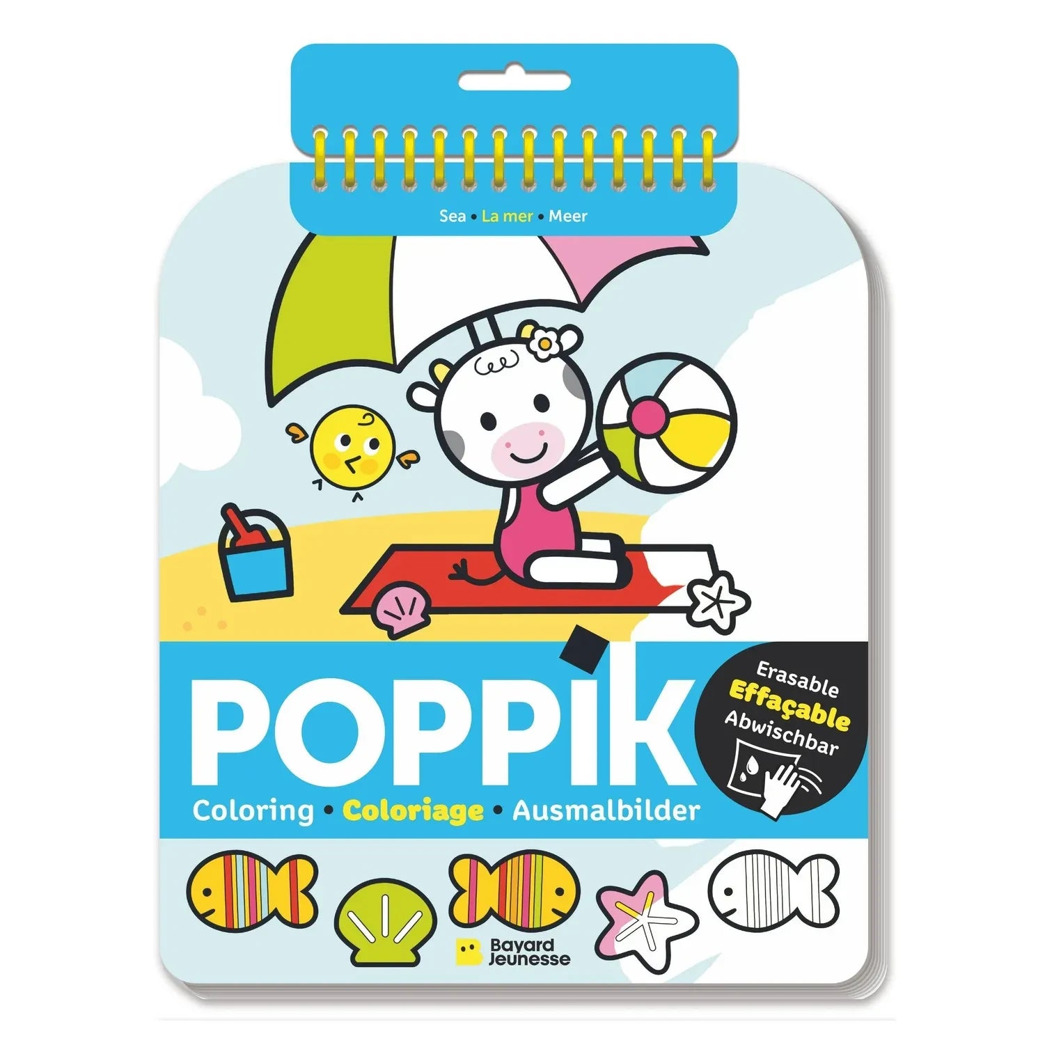 Poppik - Libro para colorear borrable "Mar" | Multicolor