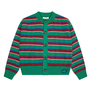 Bobo Choses - Camiseta sin mangas de algodón orgánico a rayas | Verde