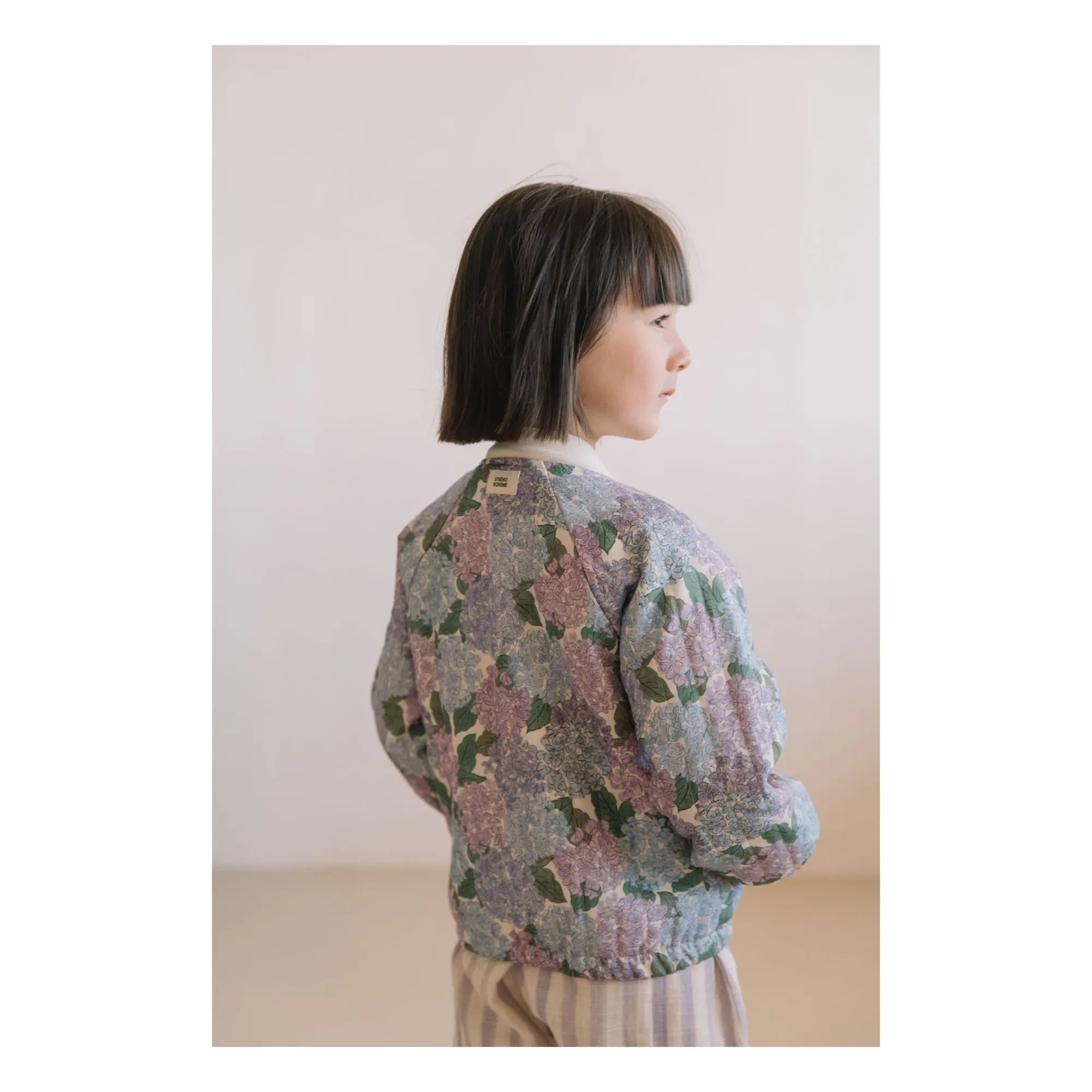 Studio Bohème - Chaqueta Bomber de Algodón Orgánico Léon Flowers | Lila