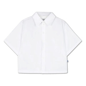 Repose AMS - Camisa de algodón orgánico de corte cuadrado | Blanco