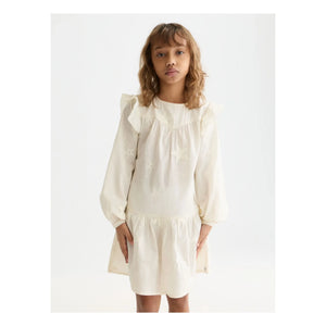 Scotch & Soda - Vestido Evasé Bordado con Volantes | Crudo