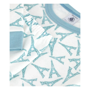 Petit Bateau - Pijama con diseño Torre Eiffel | Blanco
