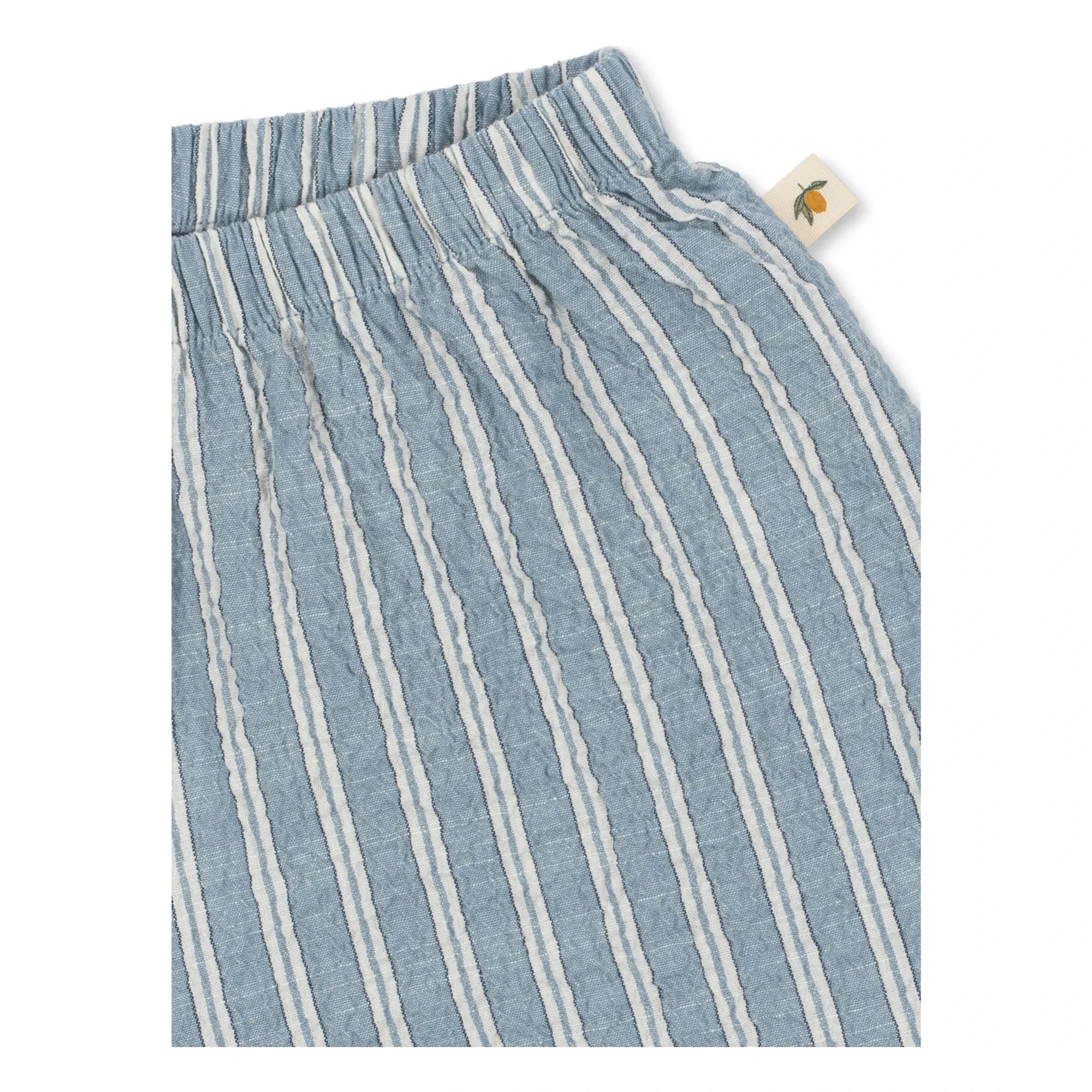 Konges Sløjd - Pantalones Cortos de Algodón Orgánico a Rayas Elliot | Azul
