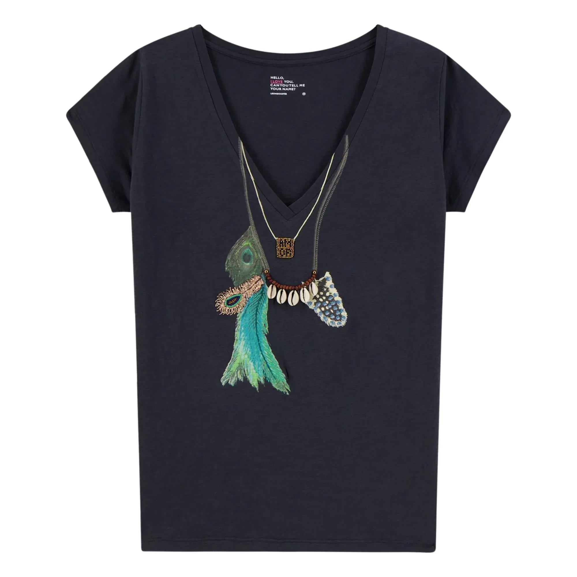 Leon & Harper - T-shirt Tonton Feather de algodón orgánico | Carbon