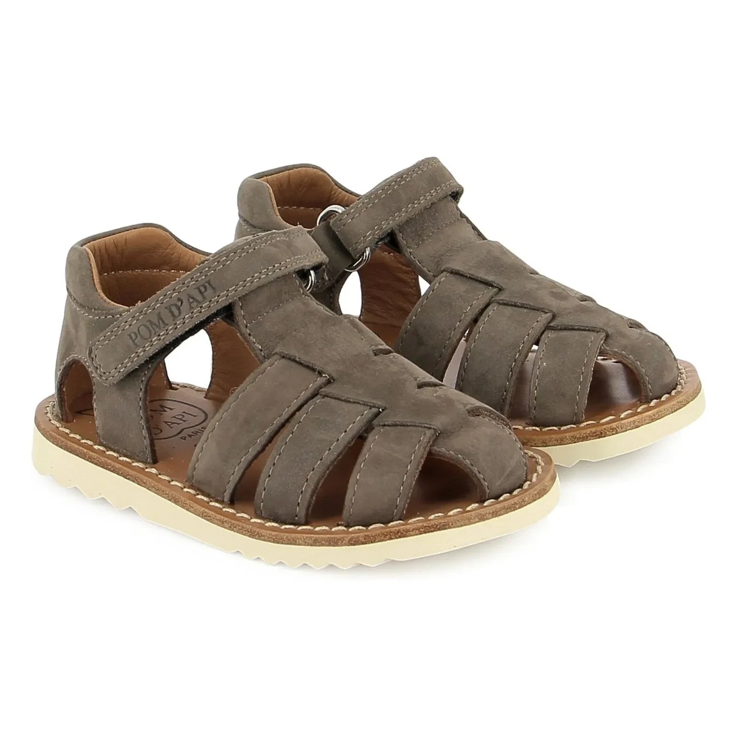 Pom d'Api - Sandalias Waff Papy Nubuck | Marrón glacé