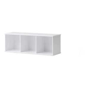 Oliver Furniture - Estante de pared horizontal de madera 3x1 | Blanco