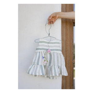 1+ in the family - Vestido de Lino Rayado Calonge | Crudo