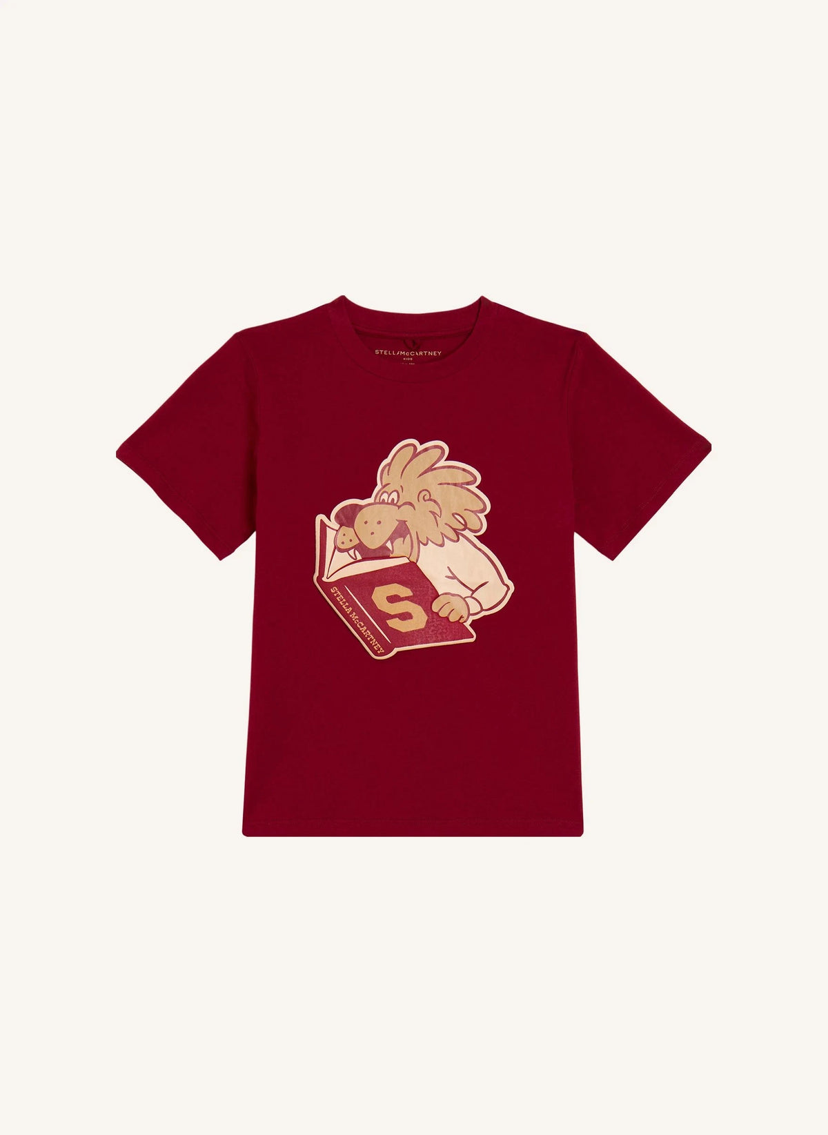 Stella McCartney Kids - Camiseta College S Algodón orgánico | Rojo oscuro
