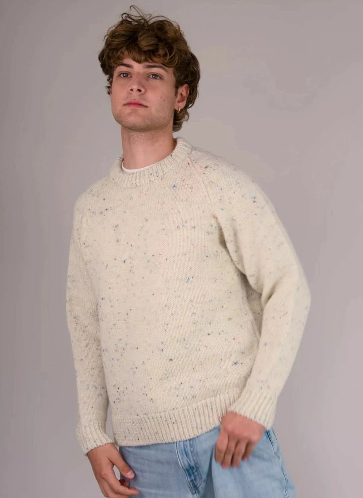 Origin Knitwear - Suéter de lana gruesa Raglan | Ecru