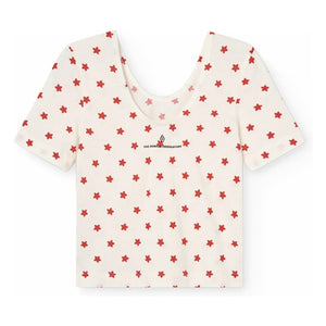 The Animals Observatory - Camiseta de Algodón Orgánico con Estrellas de Cangrejo | Blanco