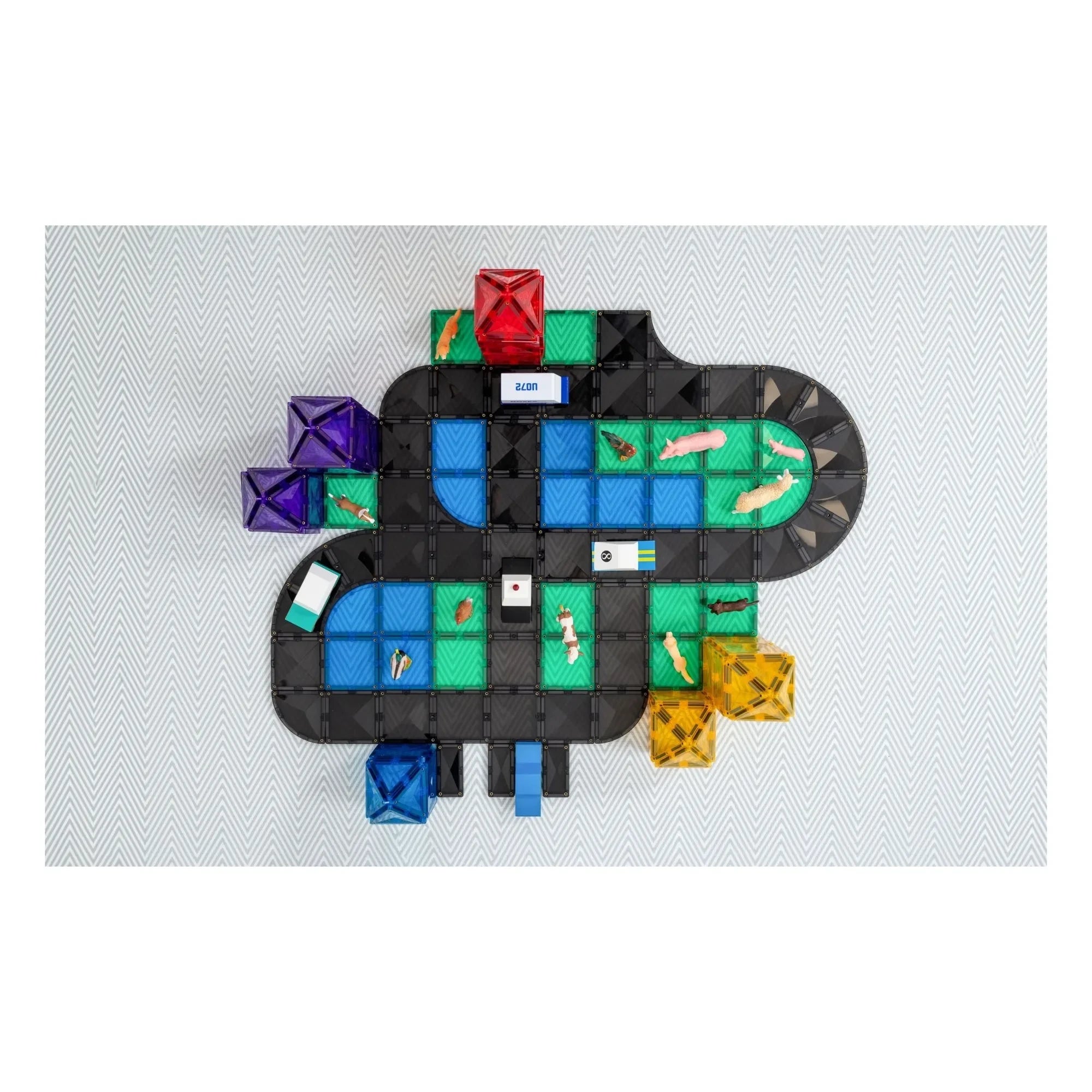 Connetix - Pack creativo de carreteras - 48 piezas | Negro