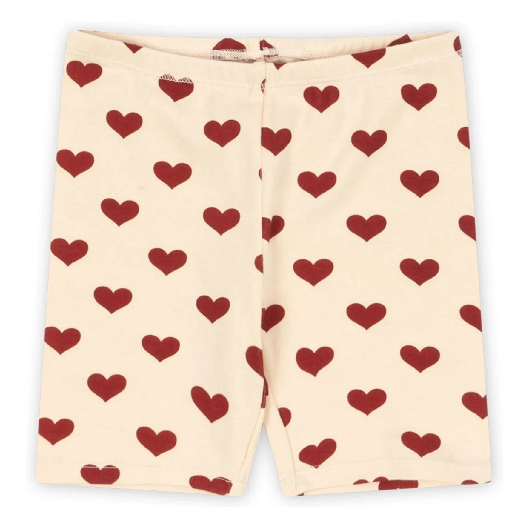Konges Sløjd - Pantalones Cortos Básicos de Ciclista de Algodón Orgánico con Corazones | Beige