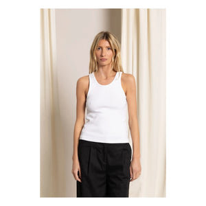 Smallable Woman - Camiseta de tirantes acanalada de algodón orgánico Ayla | Blanco