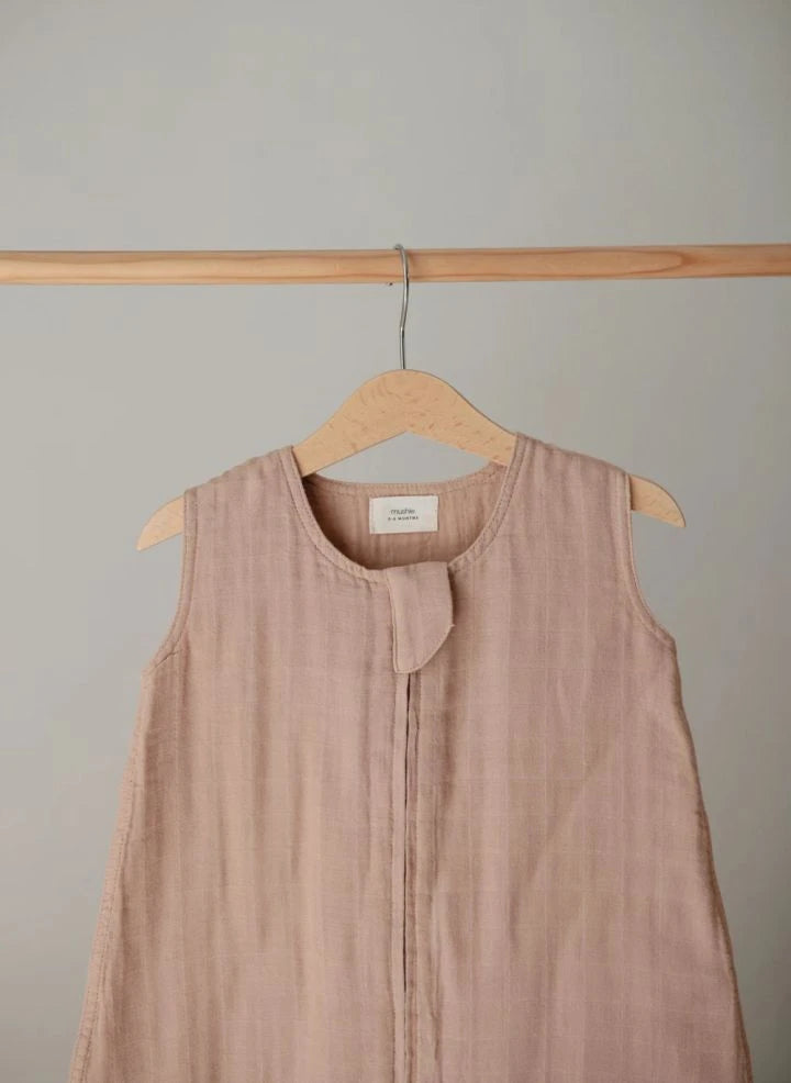 Mushie - Saco de dormir ligero, de algodón orgánico | Rosa Pálido