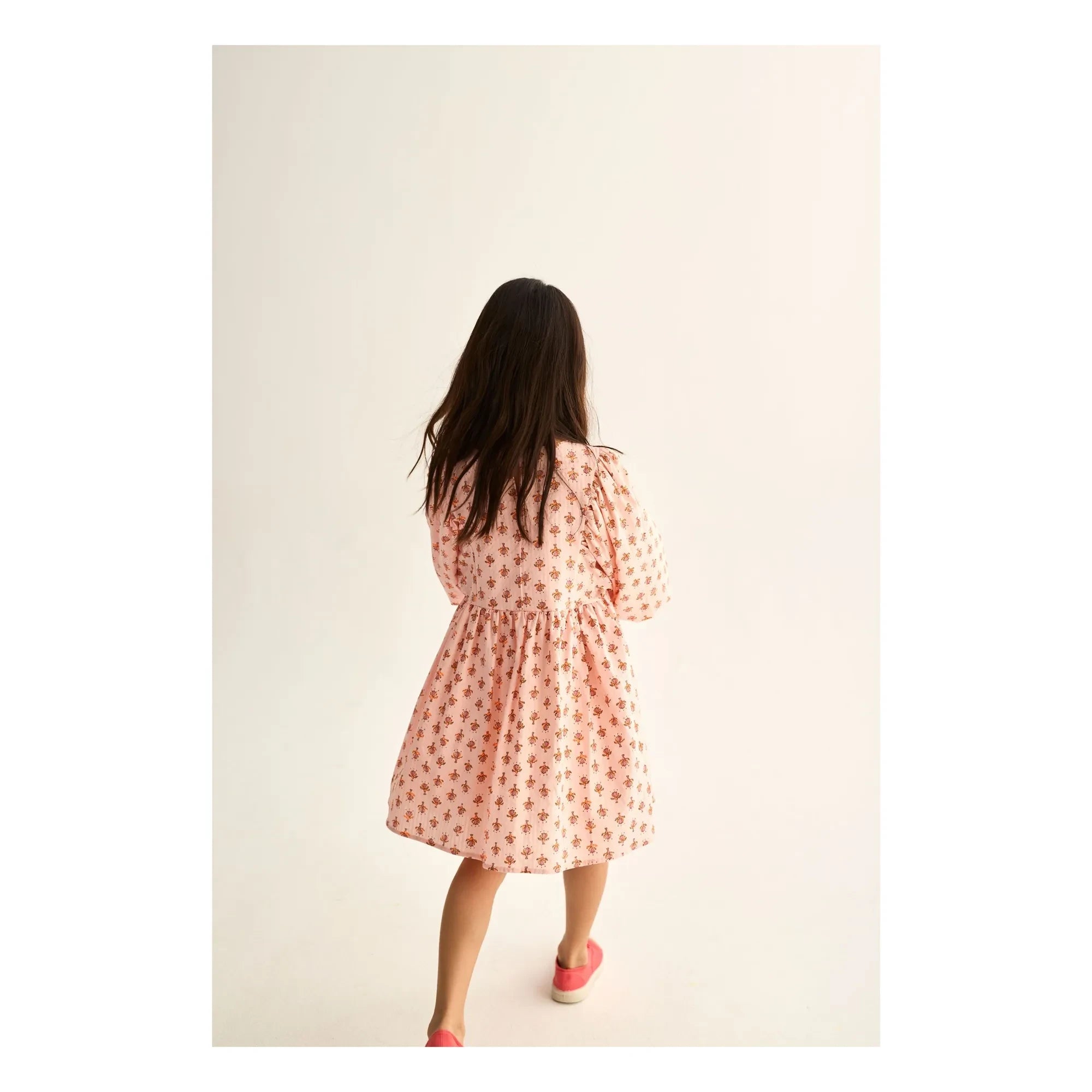 Cozmo - Alba Fleurie Vestido de algodón orgánico | Rosa empolvado