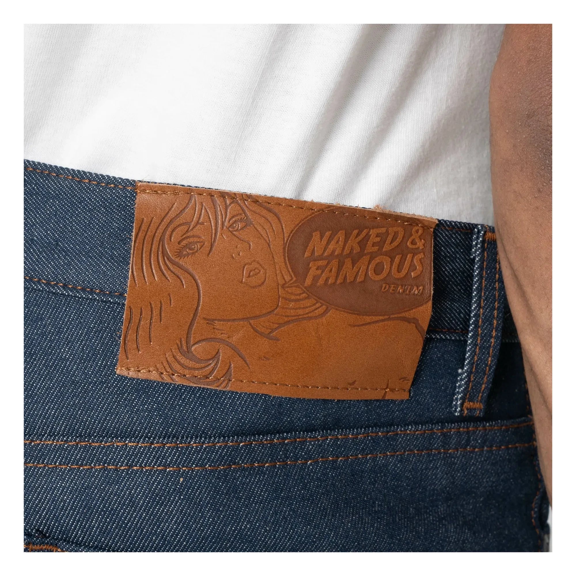Naked & Famous - Vaquero de orillo índigo natural Super Guy | Índigo