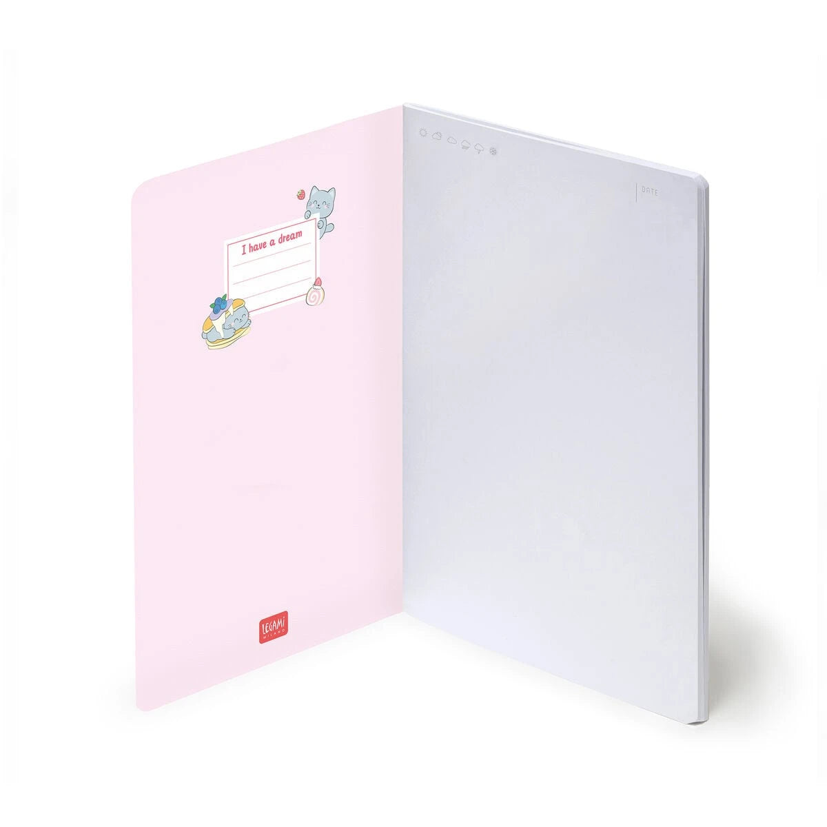 Legami - Çizgisiz A5 Defter - Resimli Sert Kapak - Kedi
