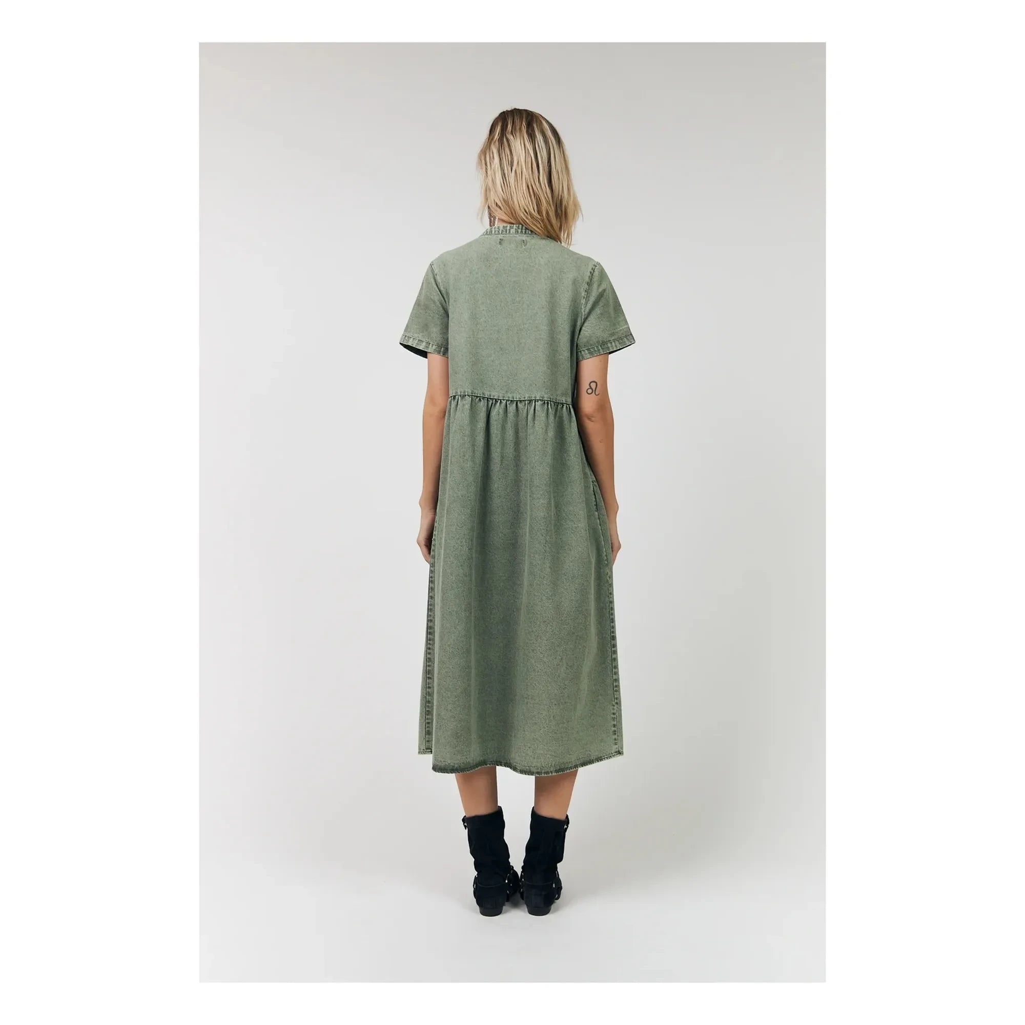 Lollys Laundry - Vestido de algodón Aliya | Caqui