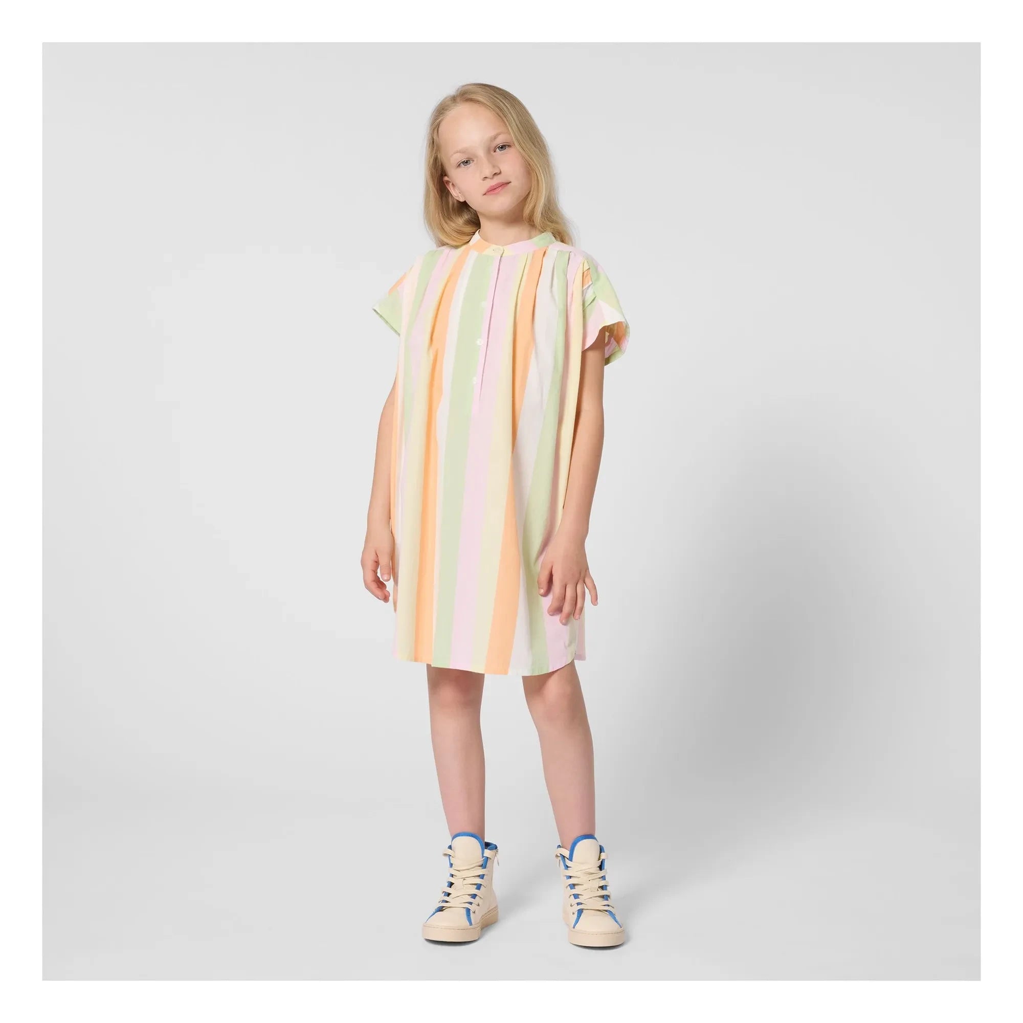 Kenzo - Vestido abotonado a rayas alegres | Rosa claro