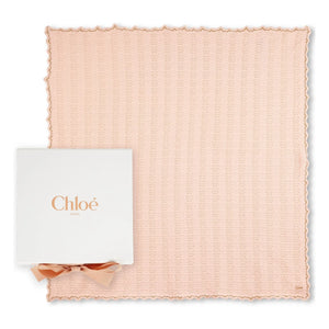 Chloé - Manta de algodón orgánico | Rosa empolvado
