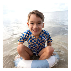 Beach & Bandits - Camiseta UV Cuadros de Verano Fibras Recicladas | Azul Marino
