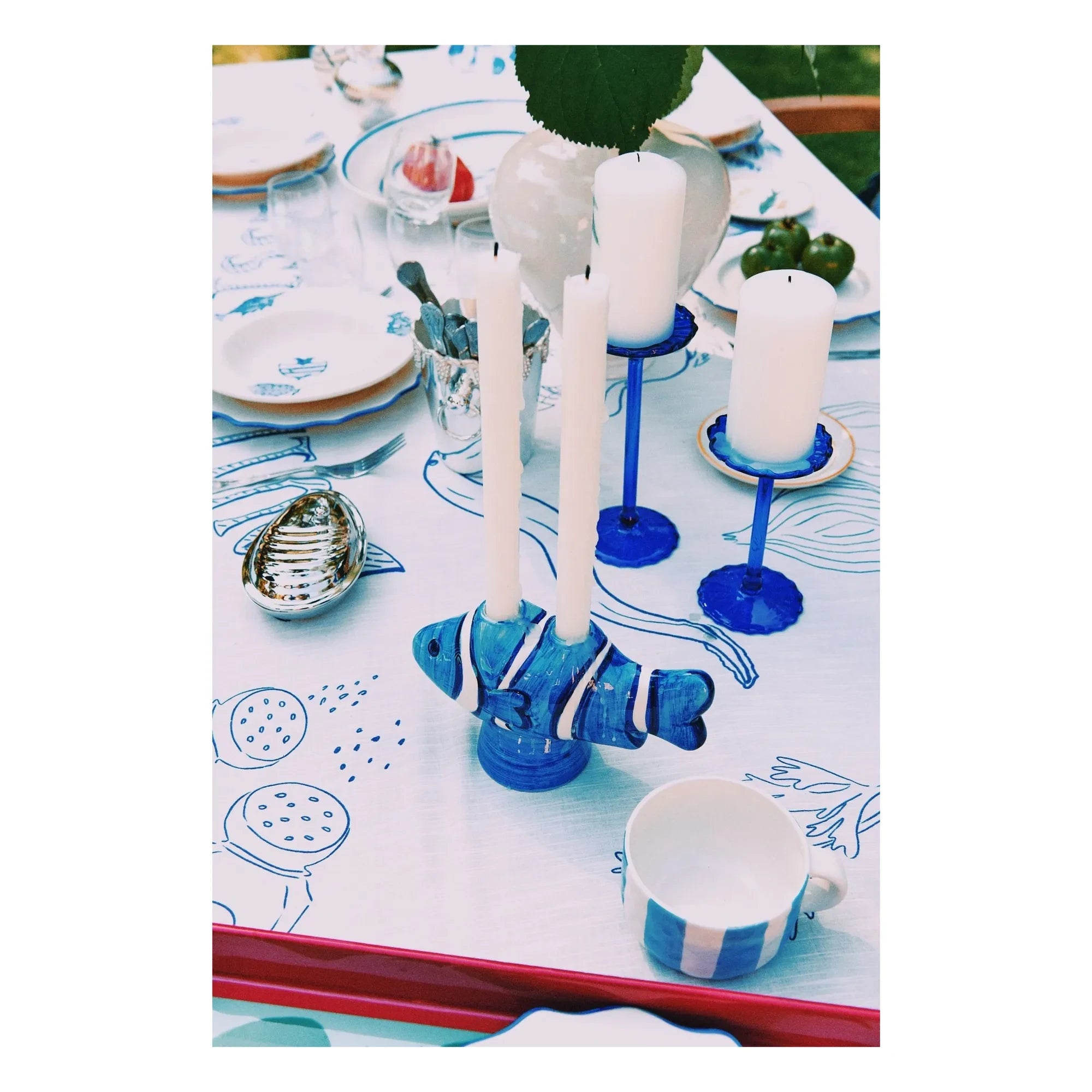 Anna + Nina - Candelabro de pez payaso | Azul