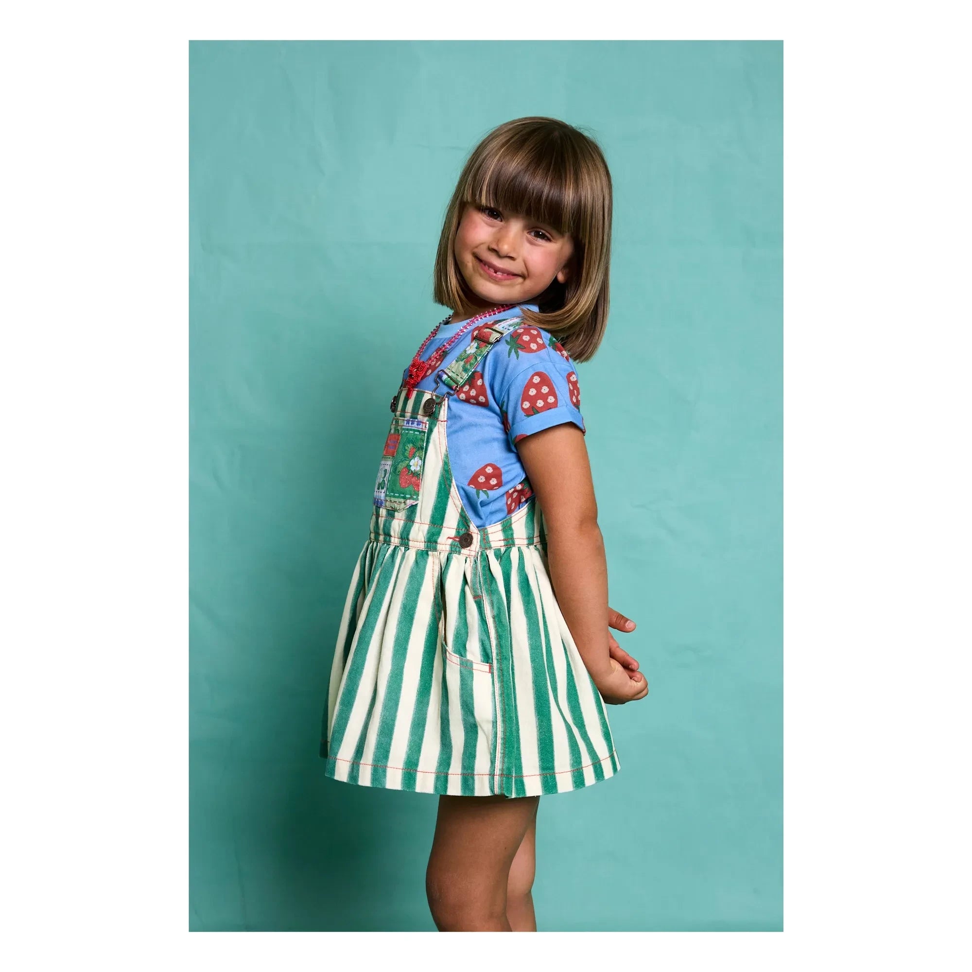 Favorite People - Vestido Peto Fragola Rayado | Verde