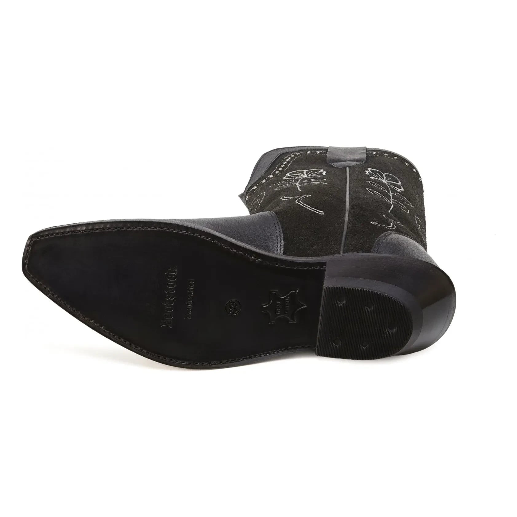Bootstock - Botas cowboy Haily con tachuelas de ante | Negro