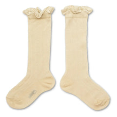 Collégien - Calcetines con volantes de encaje Marie-Anaïs | Natural