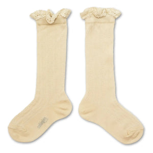 Collégien - Calcetines con volantes de encaje Marie-Anaïs | Natural