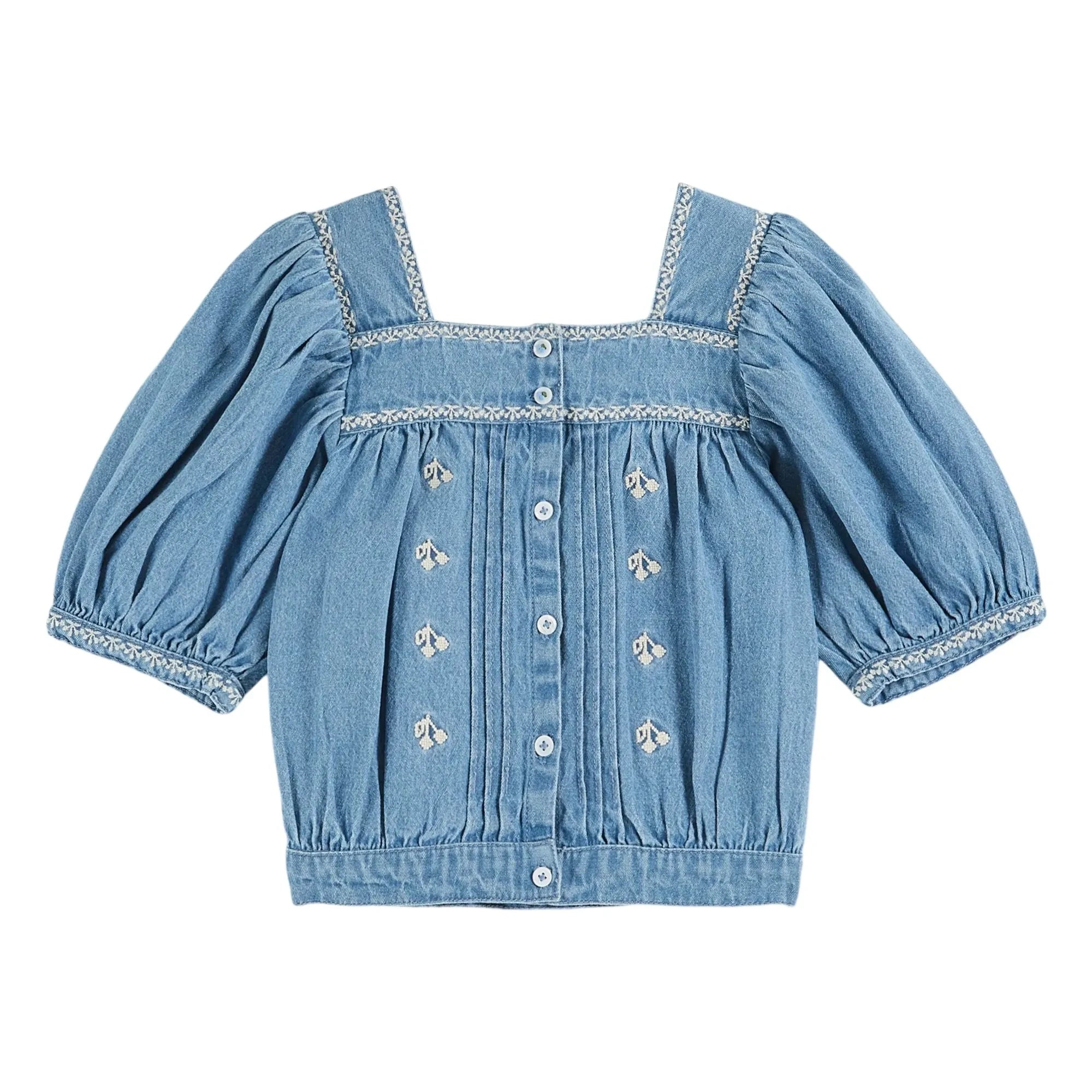 Emile et Ida - Blusa Chambray Bordada | Vaquera