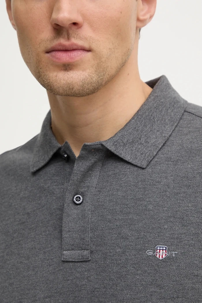 Camiseta de algodón para hombre con cuello tipo Gant
