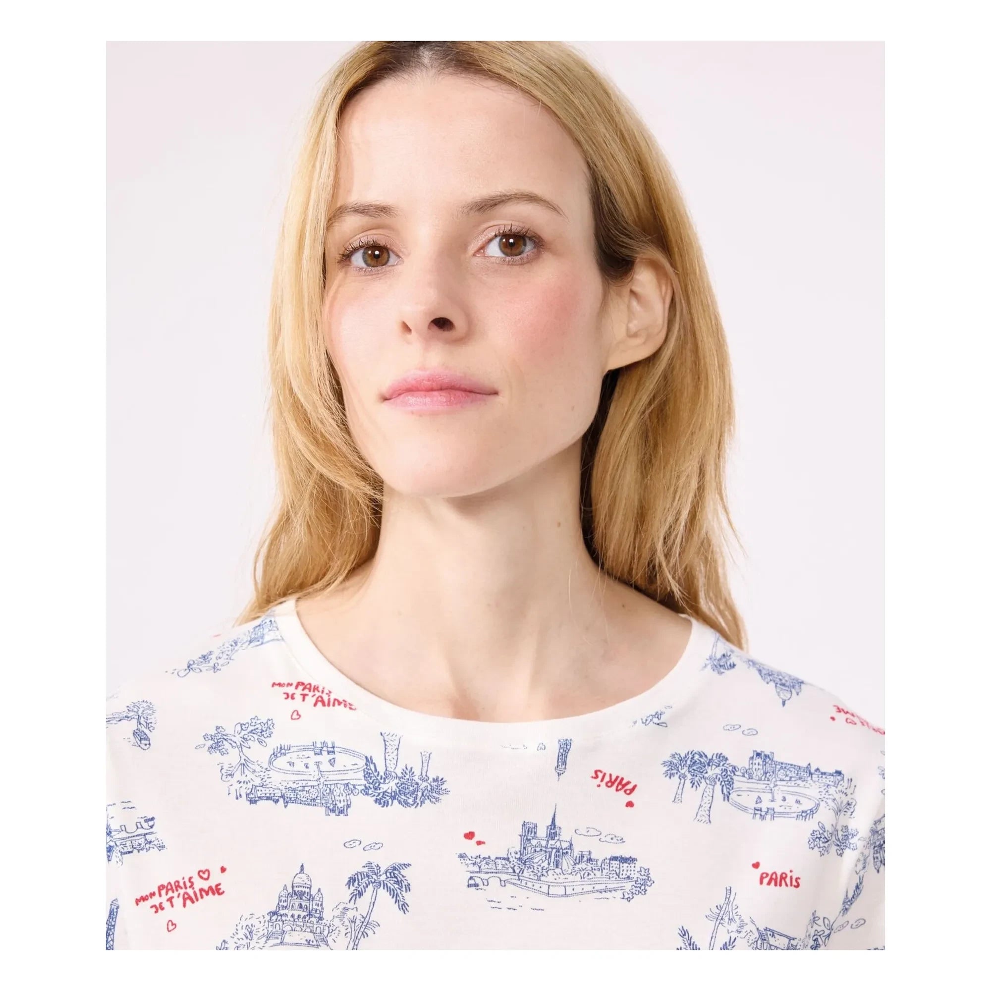 Petit Bateau - Pantalones cortos de pijama de algodón orgánico con volantes | Crudo