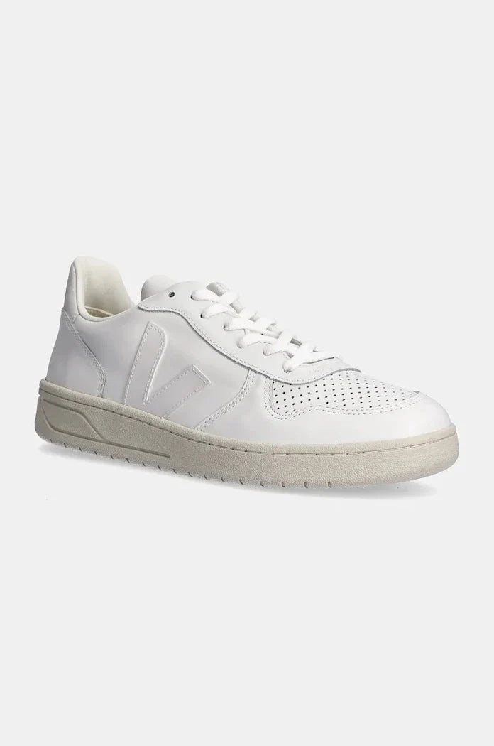 Zapatillas Veja V-10 de Piel Extra Blanca