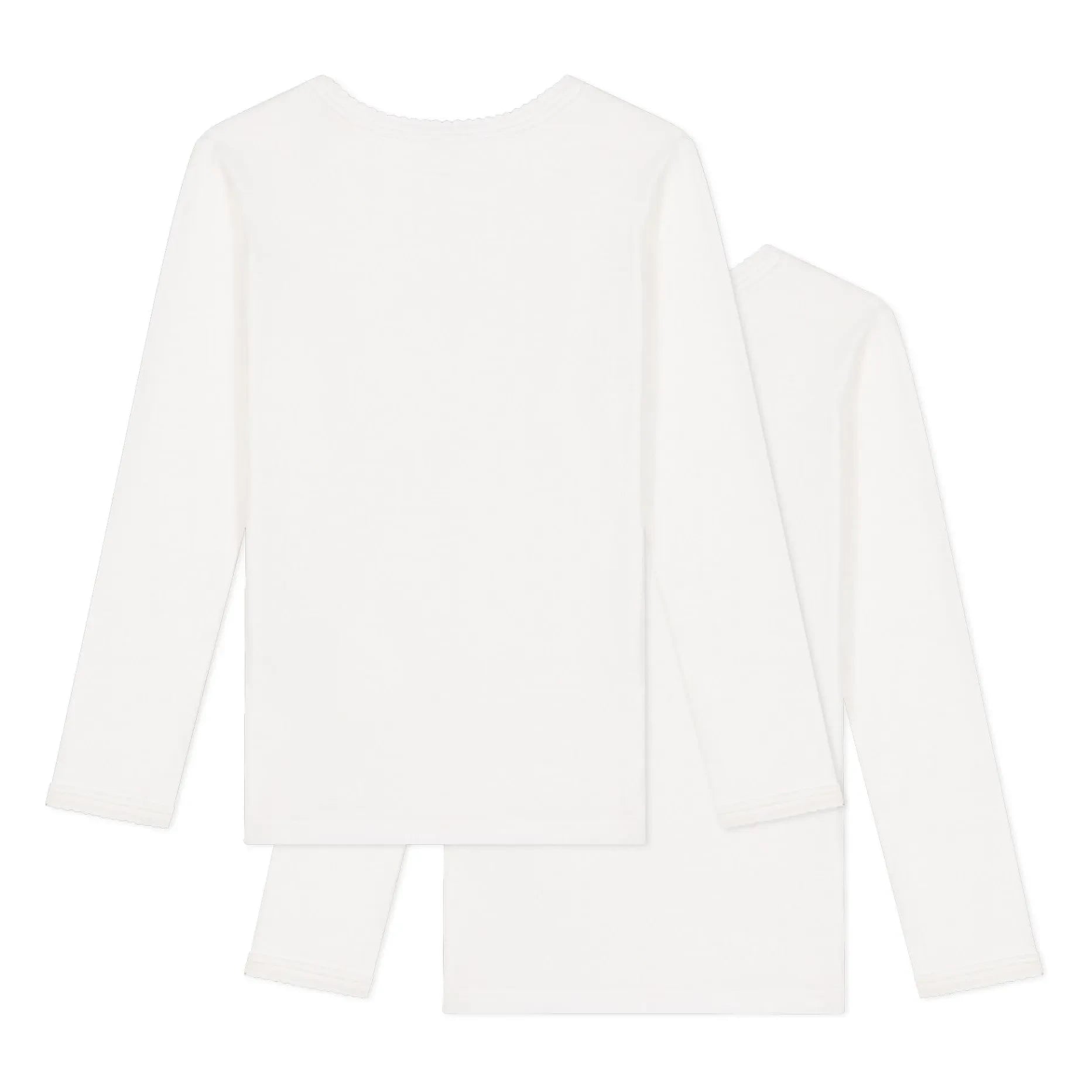 Petit Bateau - 2'li Uzun Kollu Tişört Seti | Beyaz