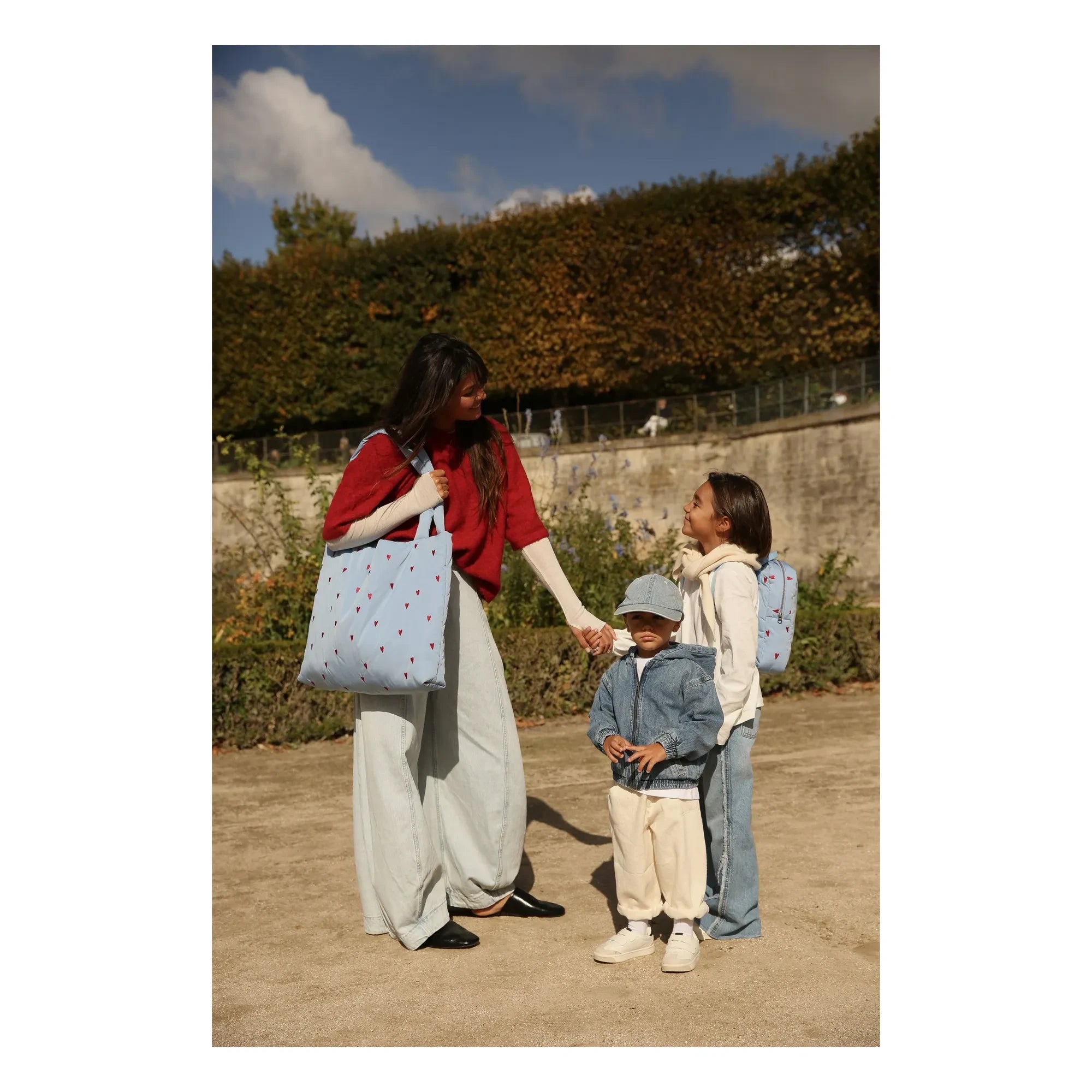 Studio Noos - Bolso de mamá Puffy Hearts | Azul claro