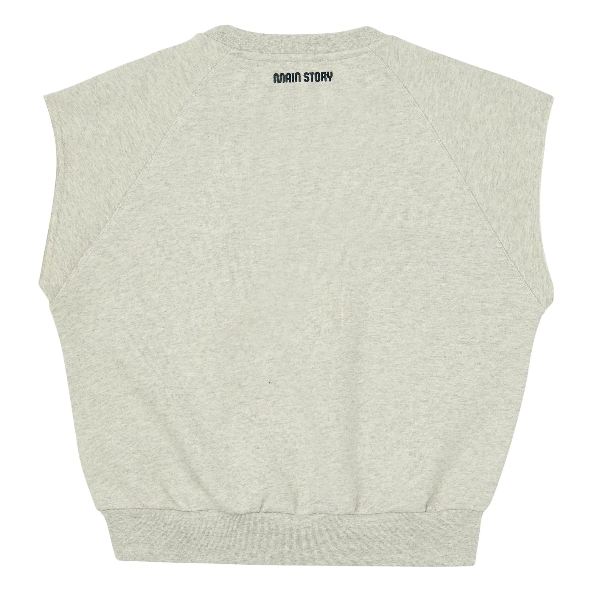 Main Story - Sudadera sin mangas de algodón orgánico | Blanco crudo jaspeado