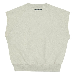 Main Story - Sudadera sin mangas de algodón orgánico | Blanco crudo jaspeado