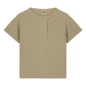 Studio Bohème - Camiseta de gasa de algodón orgánico Orso | Caqui claro