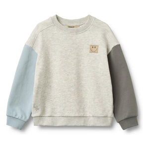 Wheat - Lennon Smiley Sweat Organik Pamuk | Gri melanj