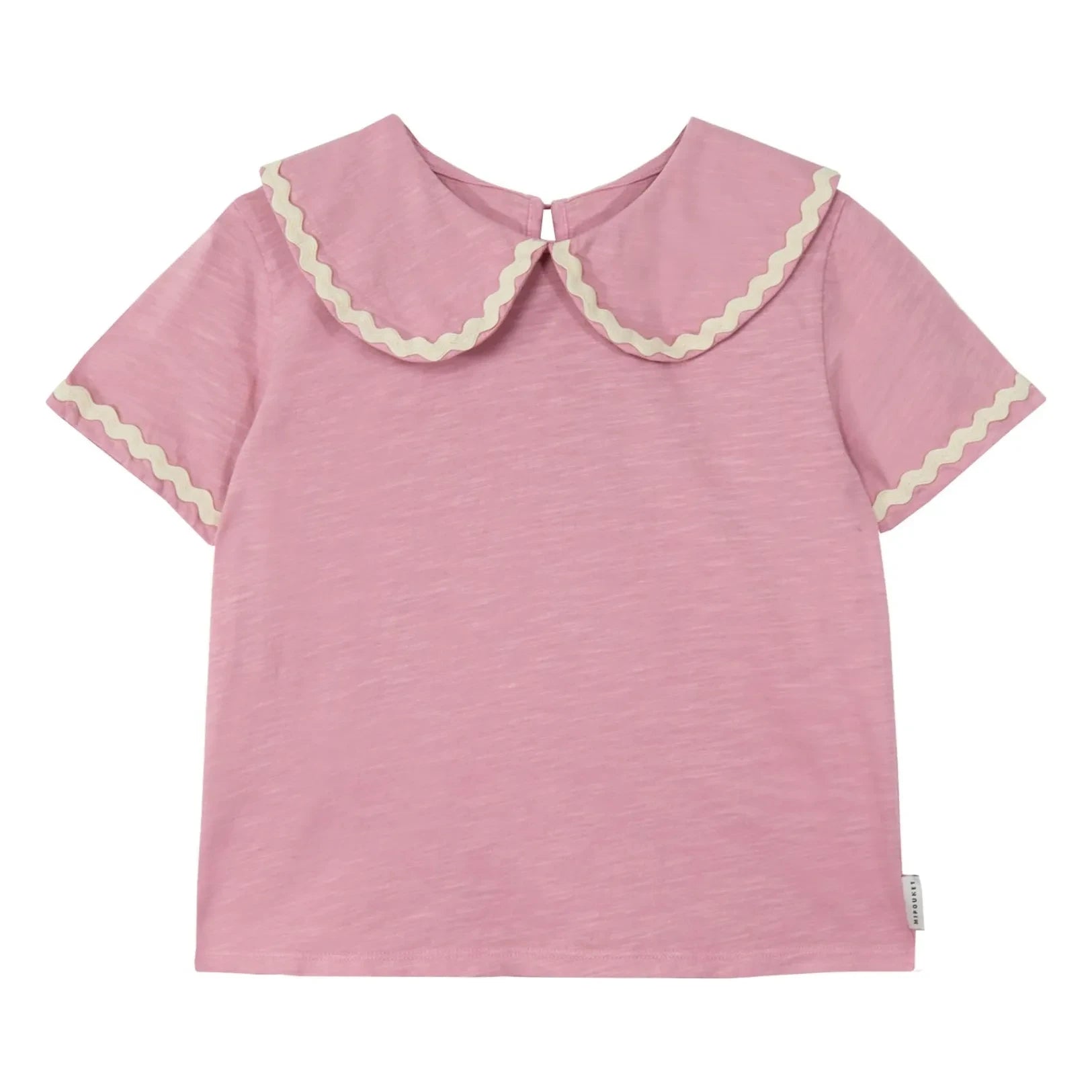 Mipounet - Camiseta Odetta con cuello Claudine de algodón orgánico | Rosa