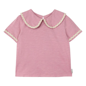 Mipounet - Camiseta Odetta con cuello Claudine de algodón orgánico | Rosa