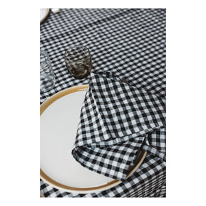 Gabrielle Paris - Servilleta de lino lavado Gingham | Negro