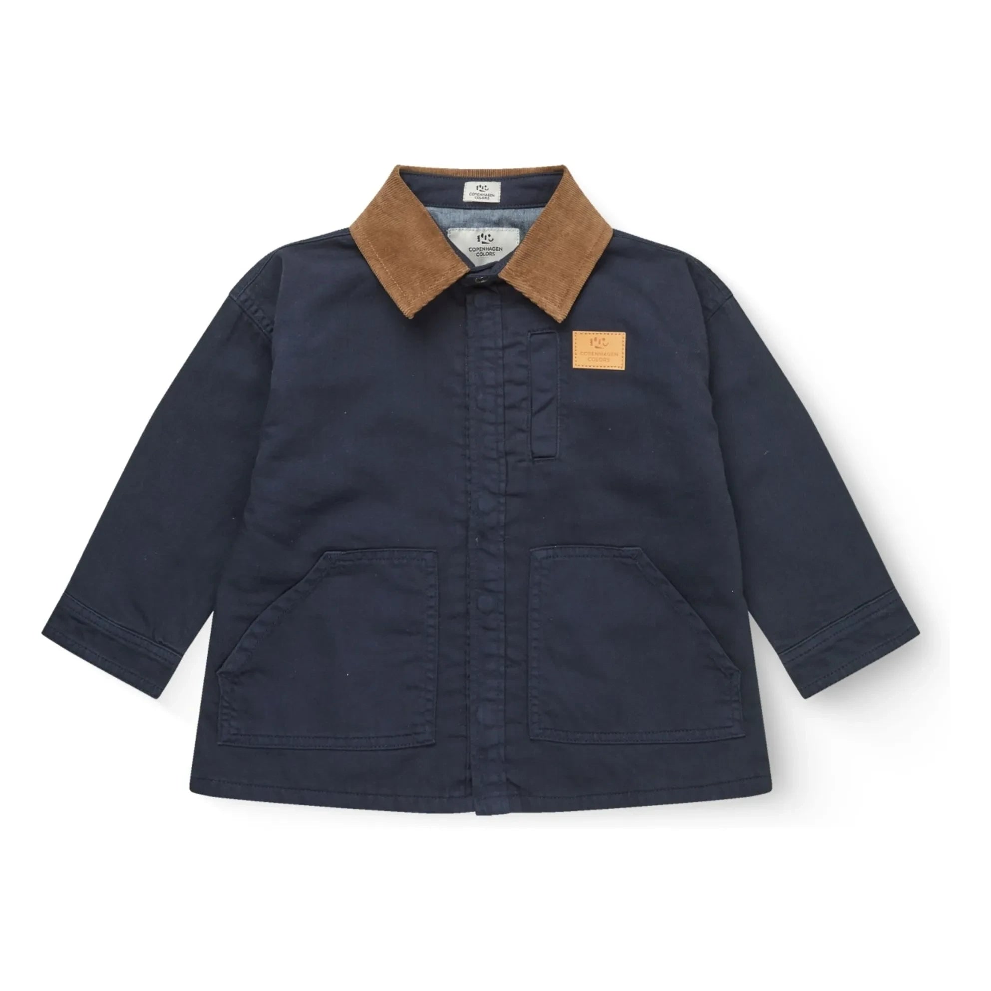 Copenhagen Colors - Chaqueta de terciopelo de sarga con cuello de algodón orgánico | Azul marino