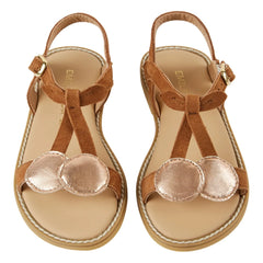 Emile et Ida - Sandalias de piel con cerezas | Oro