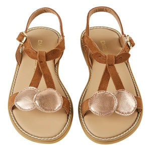 Emile et Ida - Sandalias de piel con cerezas | Oro