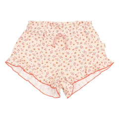 Búho - Pantalón corto de flores a cuadros | Melocotón
